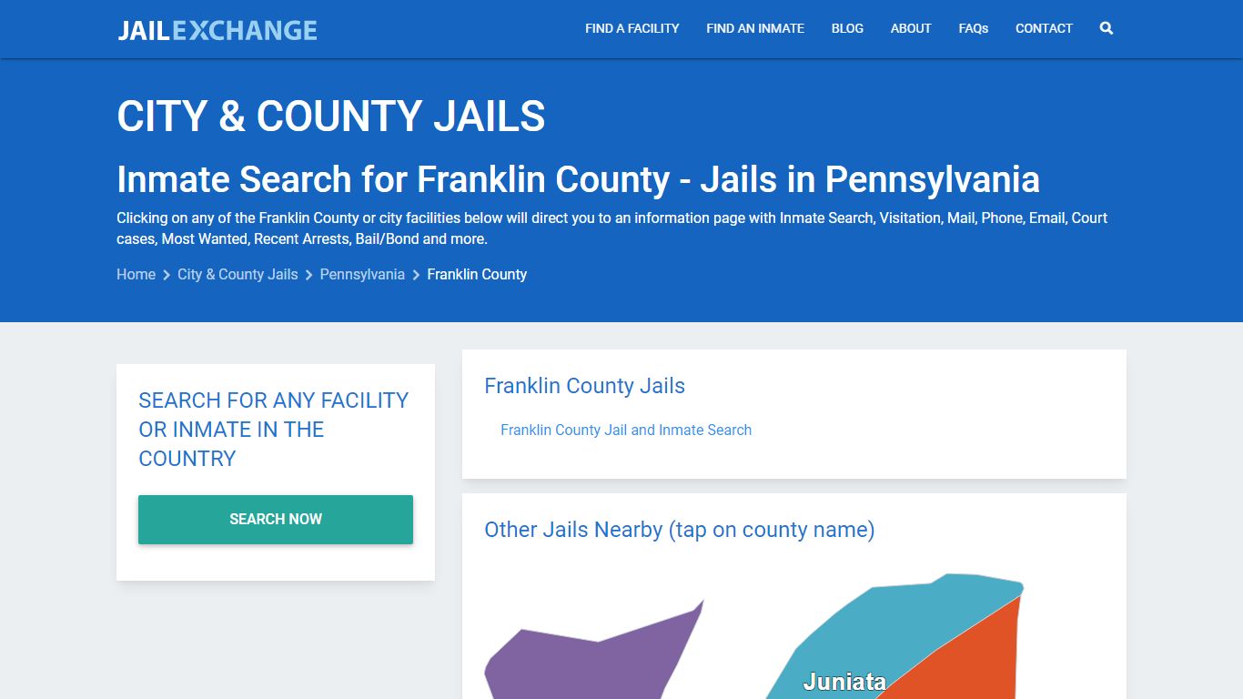 Inmate Search for Franklin County | Jails in Pennsylvania - Jail Exchange